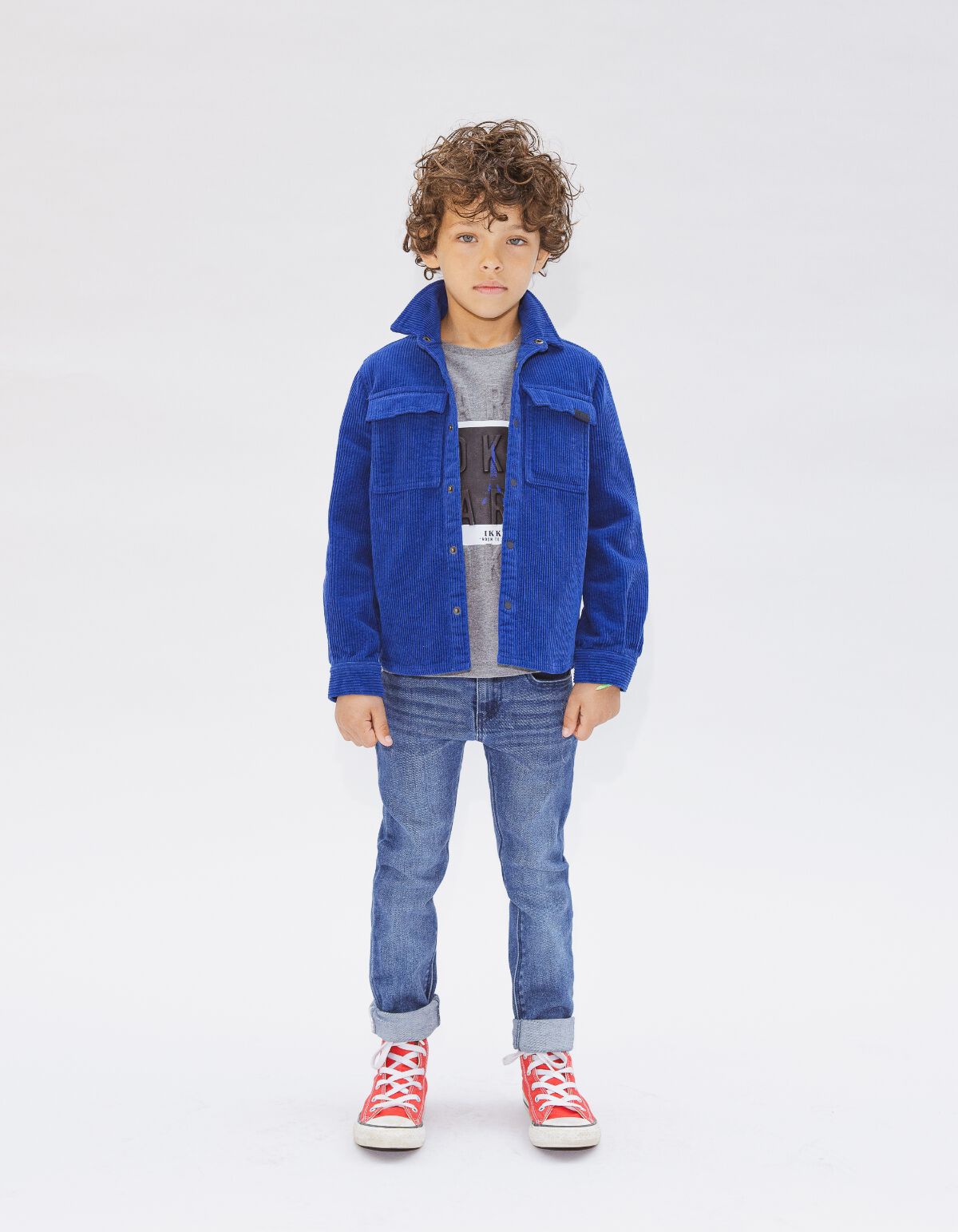 SLIM blue heavy-duty print and embossed jeans for boys