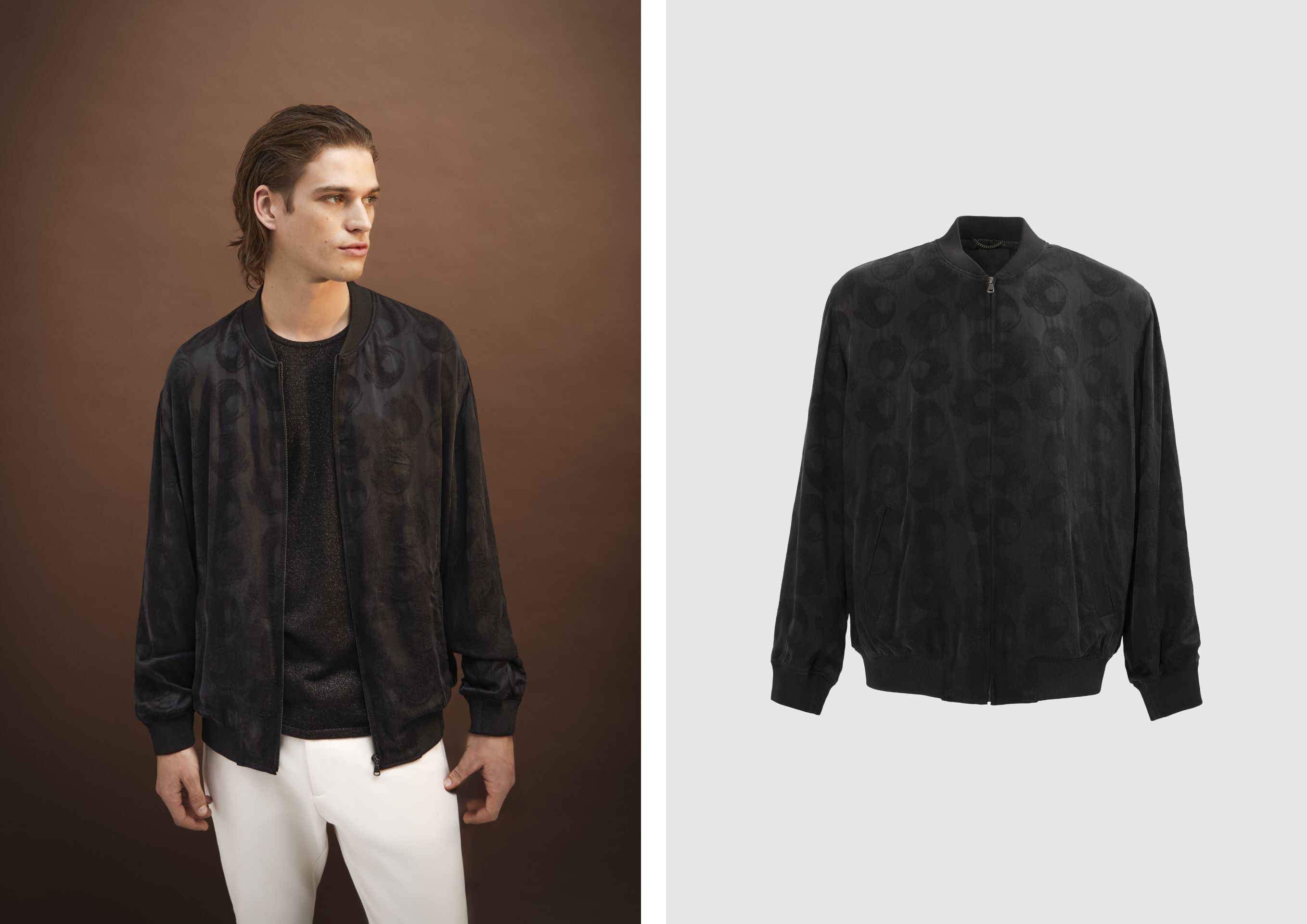 Pure Edition – Men’s black decorative jacquard jacket