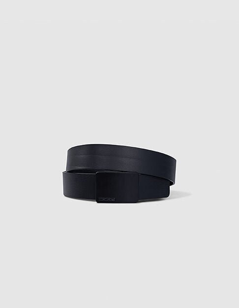 Ceinture noire cuir boucle automatique Homme