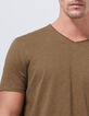 Mokkabraunes Herren-T-Shirt L‘Essentiel mit V-Ausschnitt-3