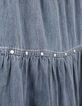 Lange light blue jeansrok meisjes-6