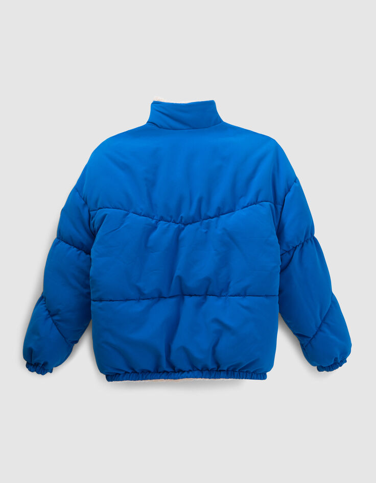 Mädchenwendesteppjacke in Blau und Cremeweiß-3