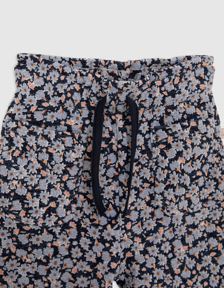 Bio-Baumwolle navy Hose Lavendel Blumen Baby Mädchen-2