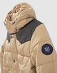 Boys' caramel and grey padded jacket-2