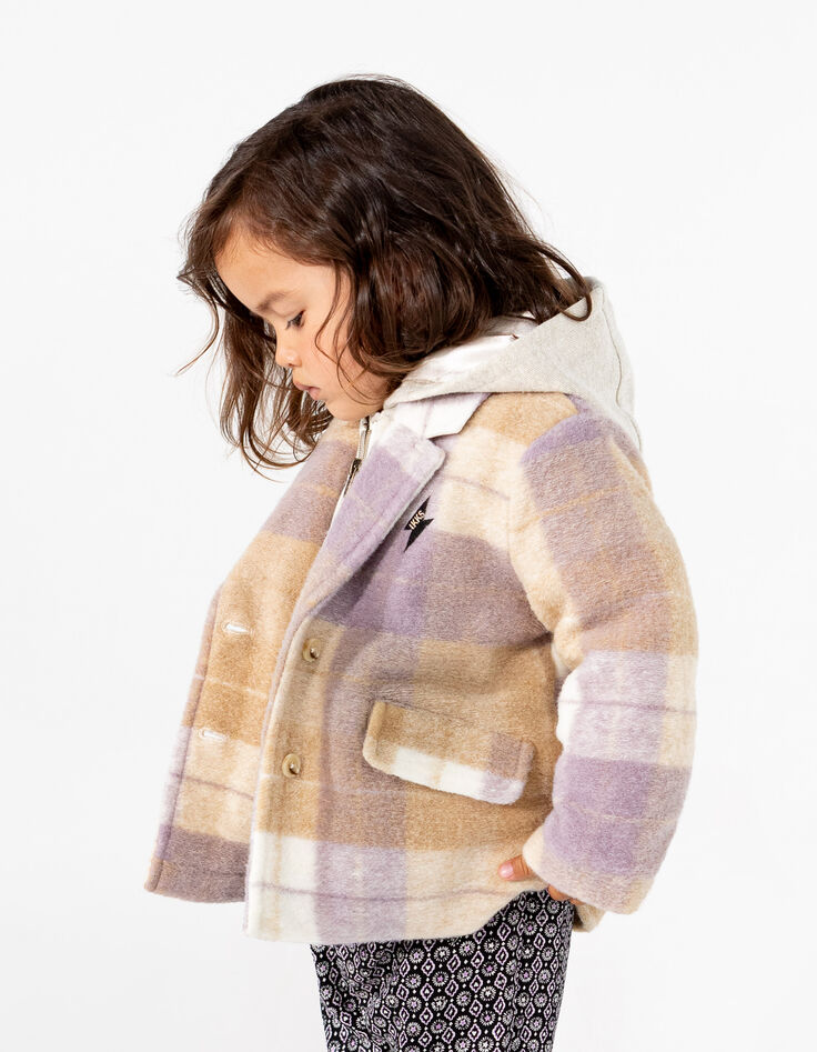 Baby girls’ violet check coat-2