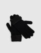 Zwarte tricot handschoenen omslag gouden draad meisjes-4