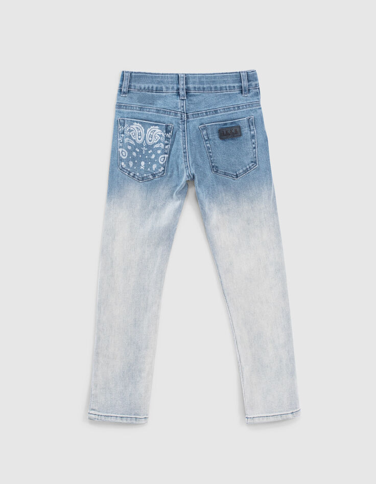 Boys’ faded blue deep dye slim jeans-4