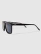 Lunettes solaires noires style rectangle Homme-5