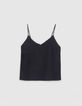 Women’s black silk camisole with skull embroidery-5