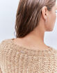 Women’s sesame Pure Edition sweater with pretty stitching-5
