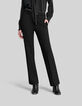 Women's black knit straight suit trousers-2