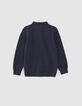 Boys’ navy knit button-neck sweater-3