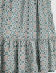 Falda larga aguamarina estampado floral niña-5