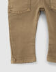 Baby boys’ brown elasticated waist jeans-4