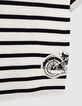 White IKKS–MICKEY T-shirt with black stripes-4