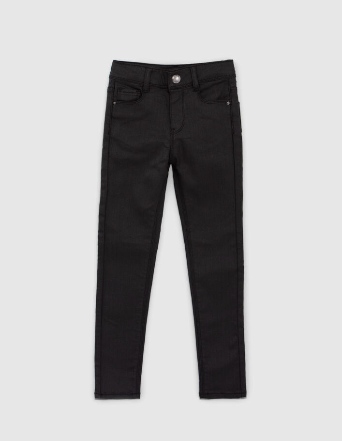 Black 5 Pocket Coated Skinny Jeans