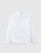 Men’s white BasIKKS SLIM shirt with black line-5
