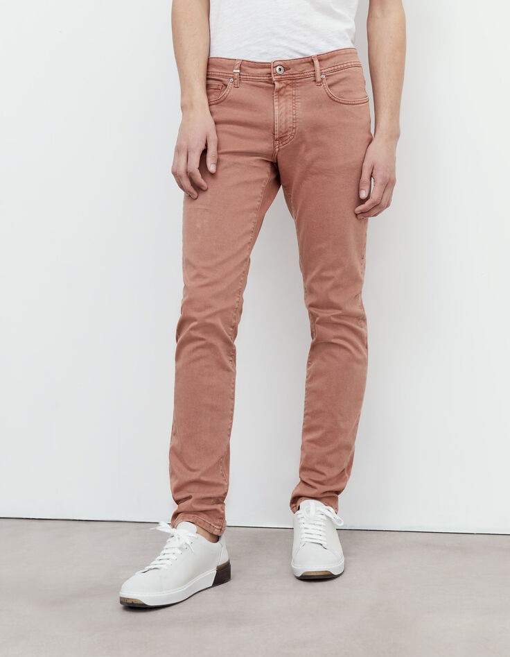 Koraalrode SLIM jeans Heren-1