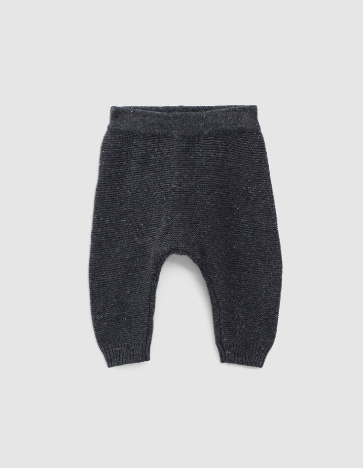 Broek gechineerd grijs tricot biokatoen baby’s-1