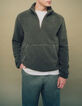 Men’s khaki Sherpa sweatshirt with kangaroo pocket-1