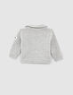 Baby’s putty marl biker-style knit organic cotton cardigan-2