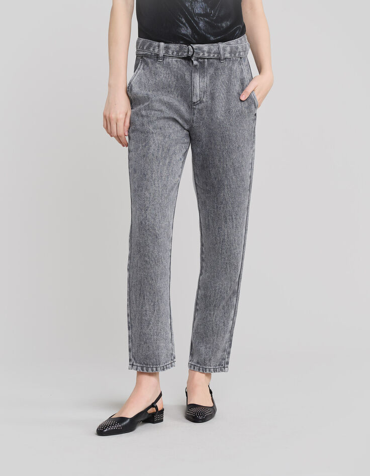 Jean baggy gris Lyocell® cropped Femme-2