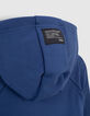 Boys’ bright blue sweatshirt fabric hooded cardigan-7