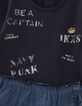 Robe navy bi matière jersey et jean bébé fille-4