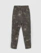 Boys’ khaki tie-dye zipped pocket organic joggers-3