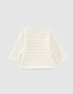 Girls’ off-white lurex striped boots image T-shirt-3