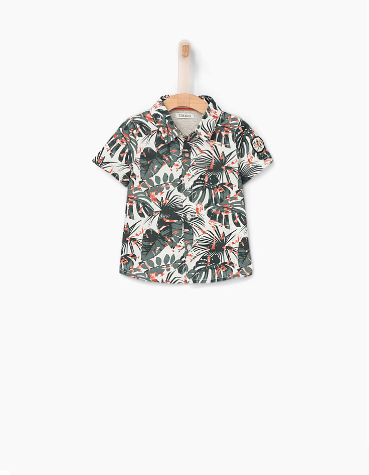 Baby girls' dark green tropical camouflage shirt-1