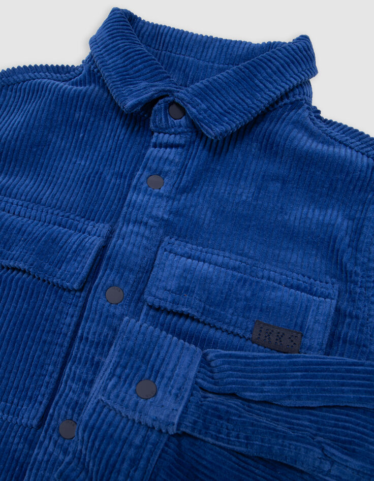 Blauw corduroy overhemd voor jongens-7