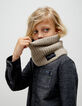 Boy's camel thick-ribbed knitted snood-1