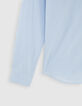 Men's sky blue thin-striped SLIM shirt-5