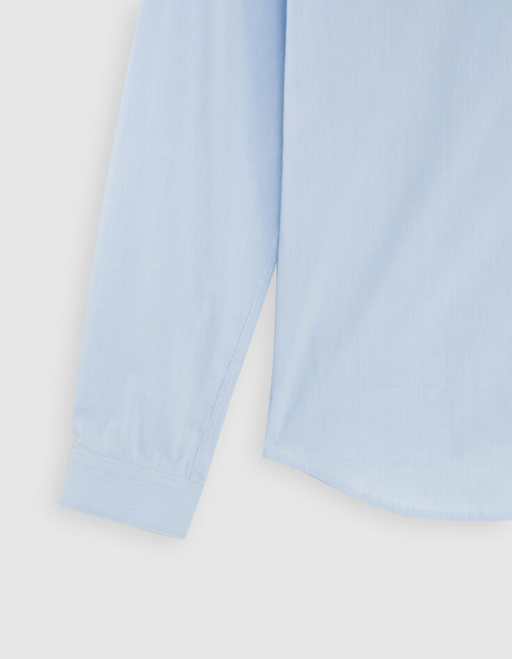 Himmelblaues SLIM-Herrenhemd mit feinen Streifen-5