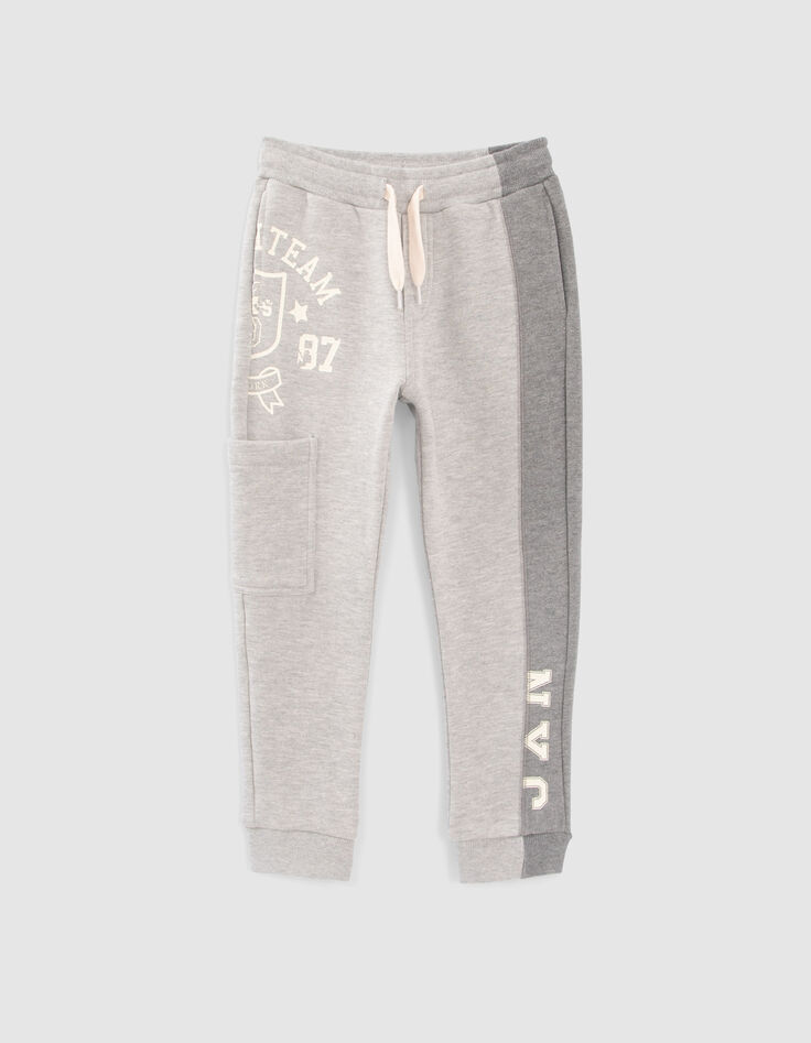 Jungen-Jogginghose grau, Battle-Spirit Streifen dunkelgrau-1