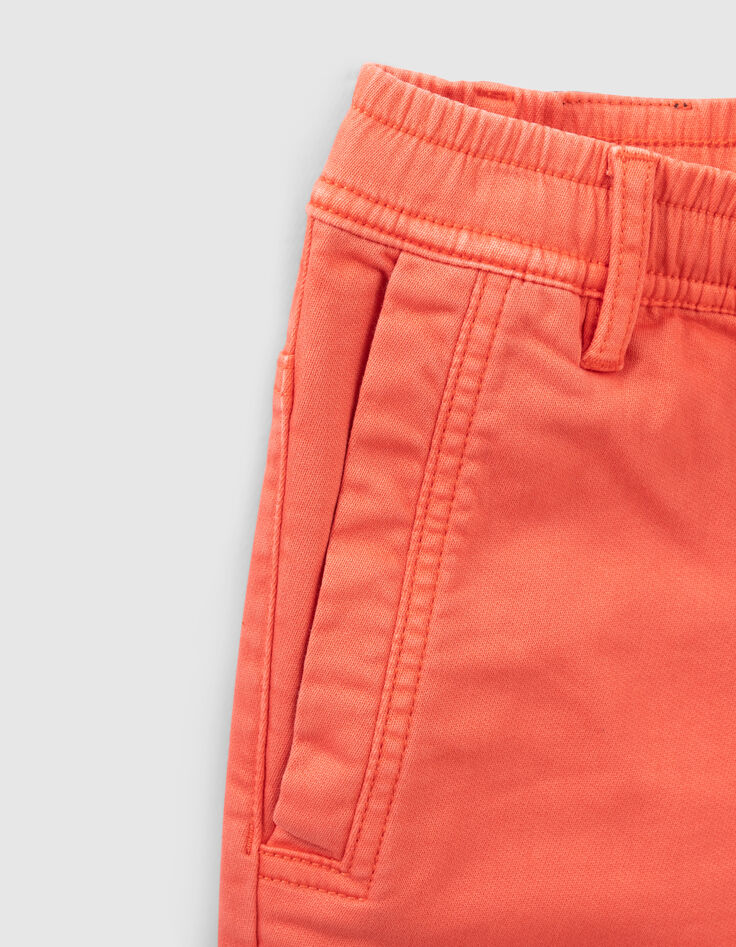 Bermudas naranja oscuro cintura elástica niño-4