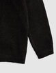 Black sweater polo neck Intarsia message boy back-4