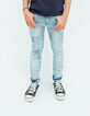Faded blue slim jeans print biokatoen waterless jongens -2