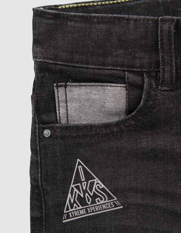 Boys’ grey super-resistant SLIM jeans with print-5