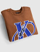 Boy's camel maxi sweatshirt with K-comète logo embroidery-8