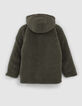 Girls’ khaki Sherpa/quilted reversible padded coat-5
