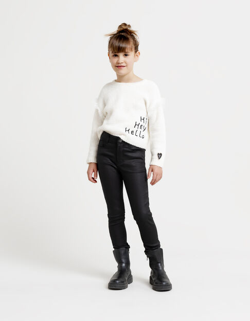 Zwarte gecoate skinny jeans meisjes - IKKS