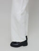 Women's high-waisted off-white wide-leg jeans-6