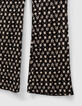 Girls’ black graphic flower print flared trousers-4