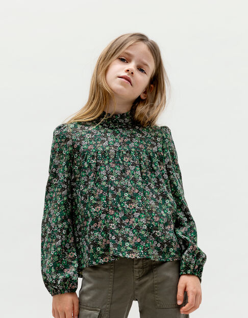 Khaki blouse LENZING™ ECOVERO™ leofloral print girl - IKKS