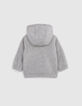 Baby Junge grau maxi bestickt pelzigen Sweatshirt-3