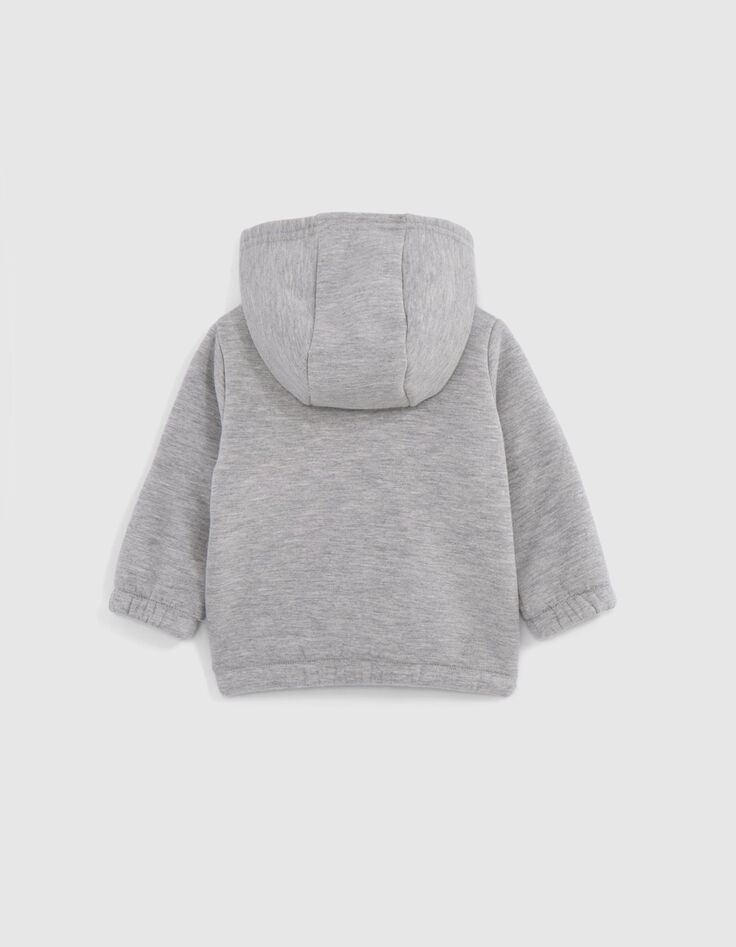 Sweat gris fourré maxi broderie bébé garçon-3