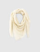 foulard jacquard monogramme  IKKS  blanc cassé femme -1