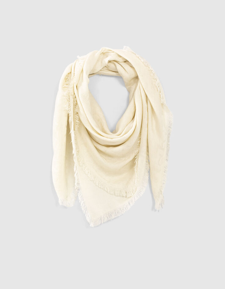 foulard jacquard monogramme  IKKS  blanc cassé femme -1